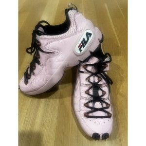 FILA 9.5 Leather Trailpacer Trainers Tennis Shoes Pink Black Grip HTF!
